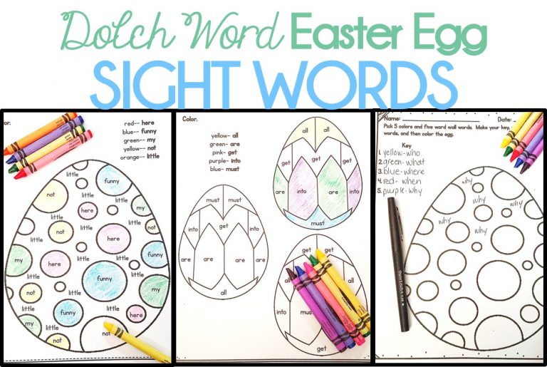 Dolch Sight Word Easter Eggs