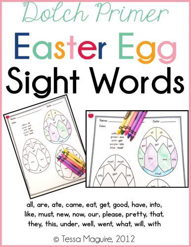 Dolch Primer Easter Egg Sight Words
