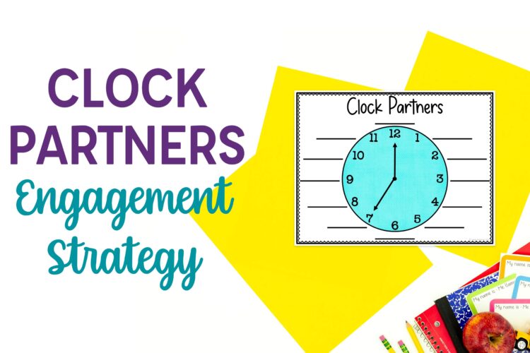 "clock partners engagement strategy" text with clock partners printable on yellow paper