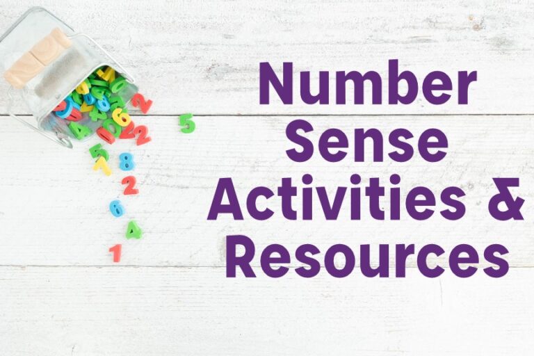 Number sense activities and resources with number magnets spilled onto table