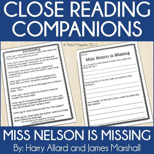 Miss Nelson is Missing Close Reading Companion