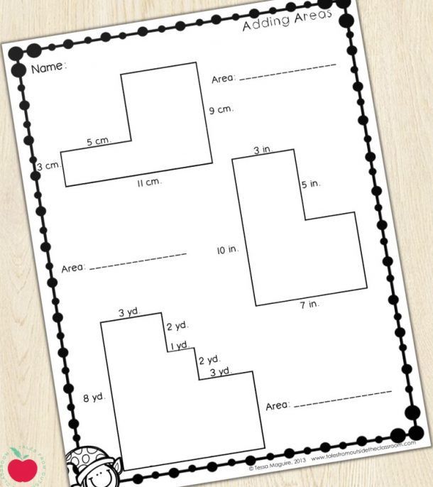 Adding Areas printables - Tales from Outside the Classroom