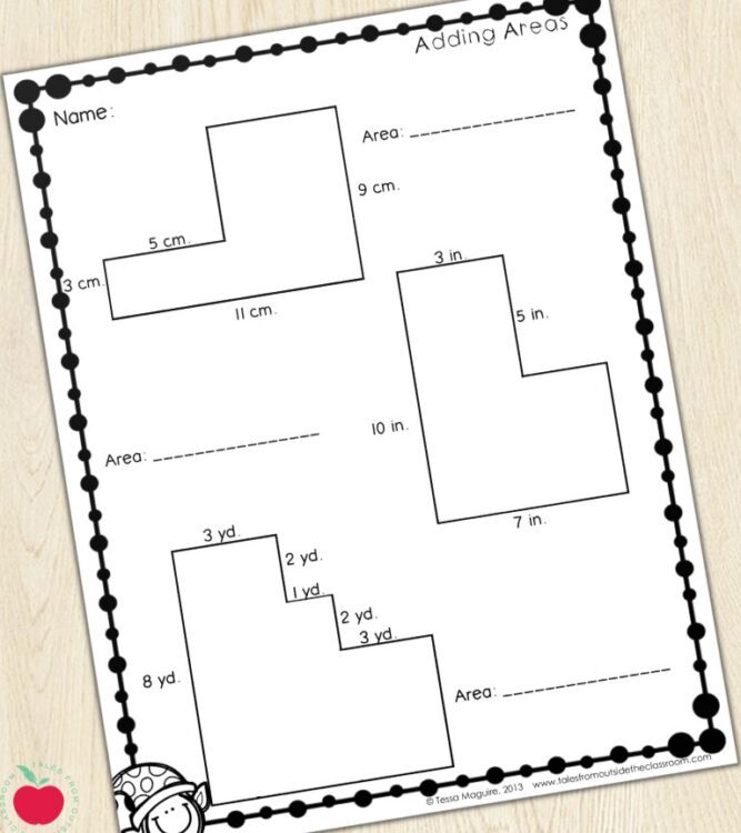 Adding Areas printables - Tales from Outside the Classroom