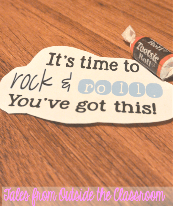 Use Tootside Rolls and this cute tag as a treat before big tests or events.
