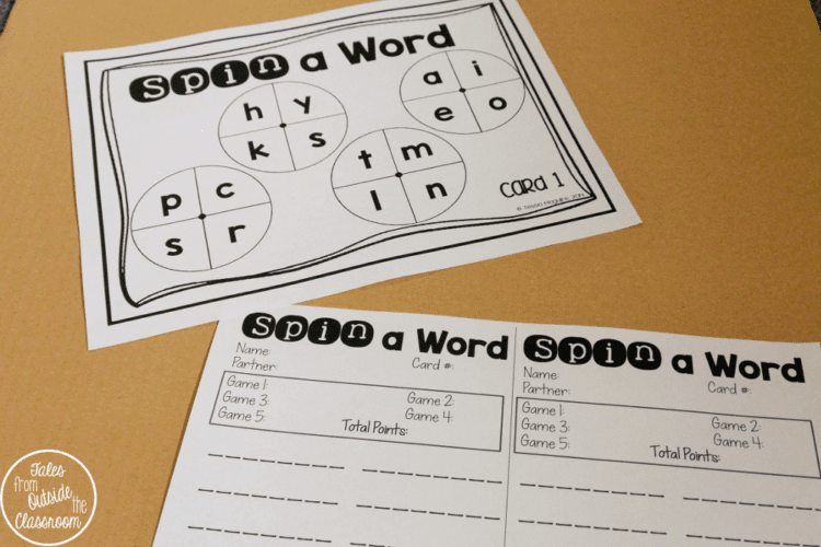 Spin a Word Partner Game