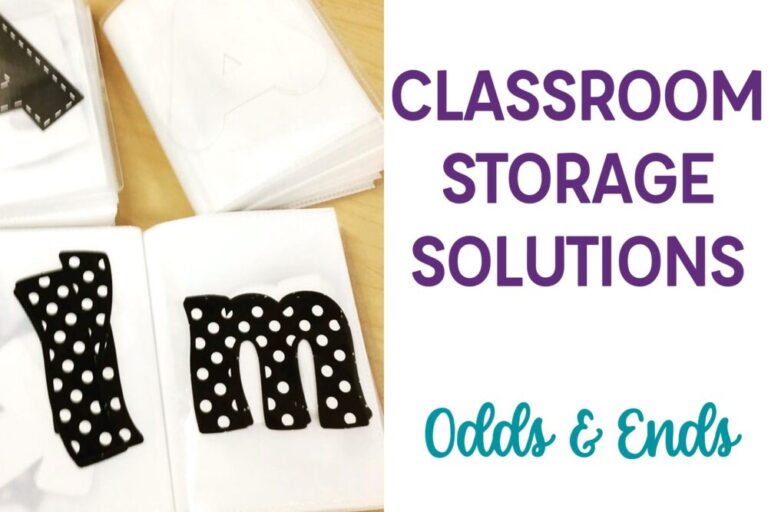 Classroom Storage Solution Odds & Ends with Bulletin Board letters cutouts