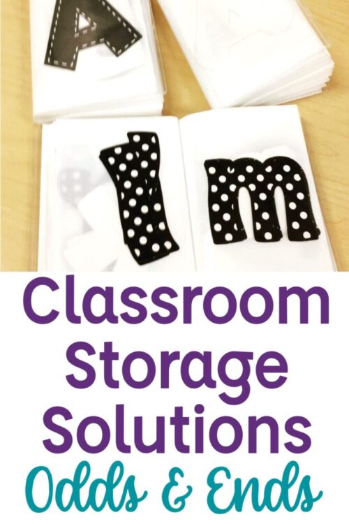 Classroom Storage Solutions for Odds & Ends with Bulletin Board letters