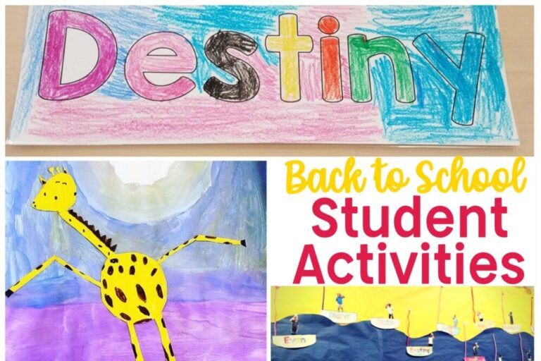 Back to School Student Activities: Name Plate, art project, bulletin board