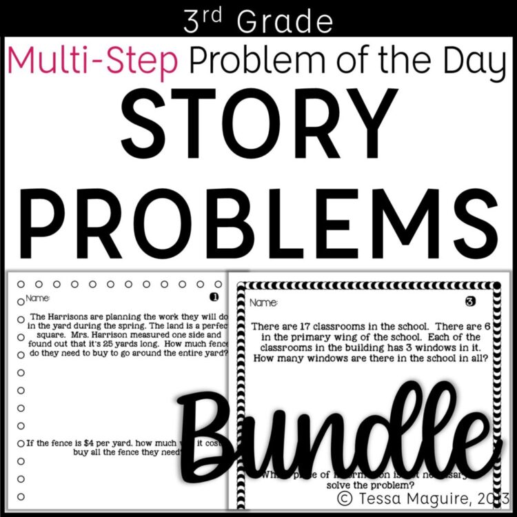 3rd Grade Multi-Step Problem of the Day Story Problems Bundle