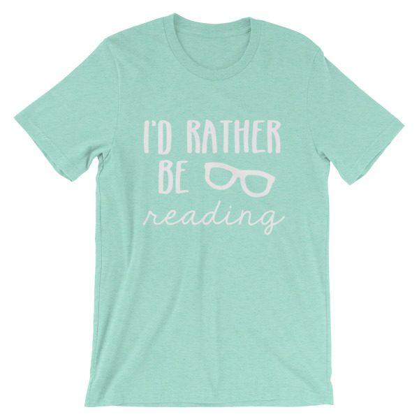 I'd Rather be Reading tee heather mint