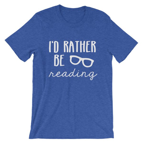 I'd Rather be Reading tee royal blue heather