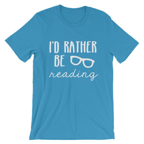 I'd Rather be Reading tee ocean blue