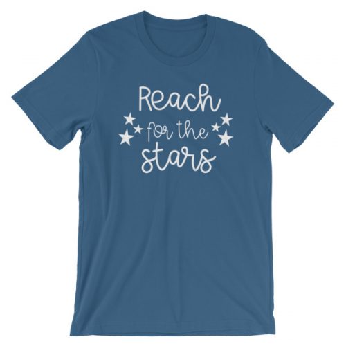 Reach for the stars tee steel blue