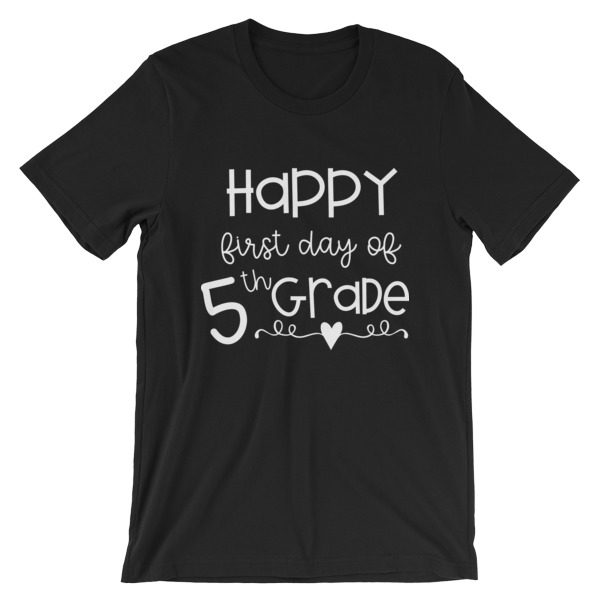 Black First Day of 5th Grade tee