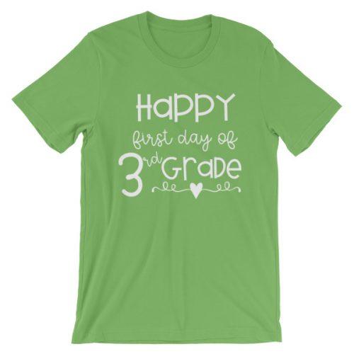 Leaf Green Happy First Day of 3rd Grade t-shirt