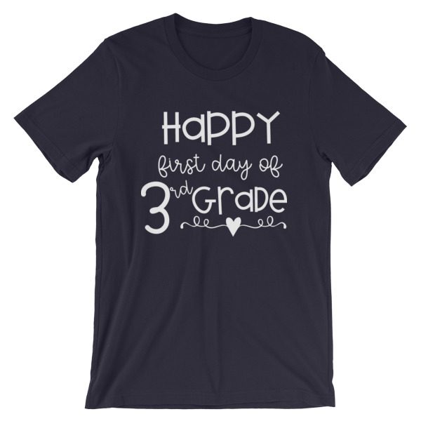 Navy Blue Happy First Day of 3rd Grade t-shirt