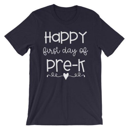 Navy blue Happy First Day of Pre-K tee