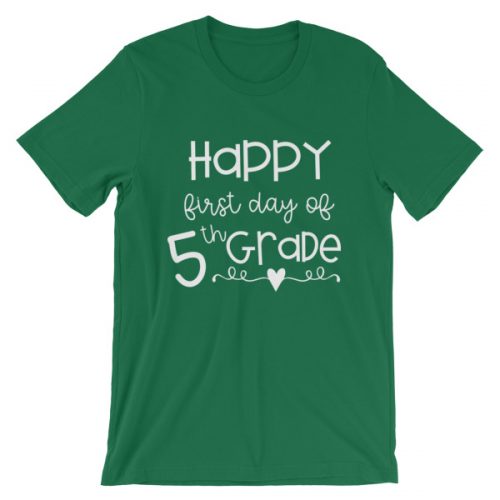 Kelly green First Day of 5th Grade tee