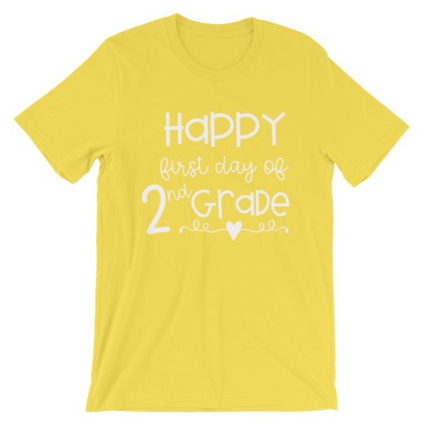 Yellow First Day of 2nd Grade teacher tee