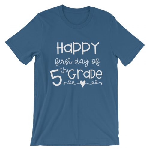 Steel blue First Day of 5th Grade tee