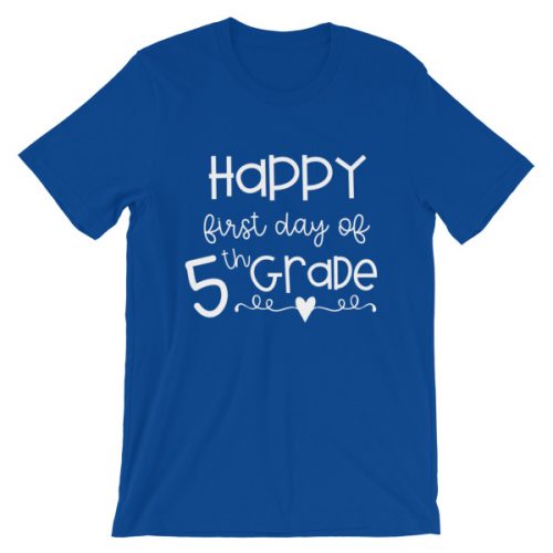 Royal blue First Day of 5th Grade tee