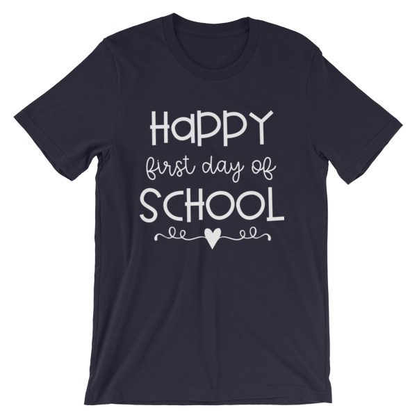 Navy blue Happy First Day of School t-shirt