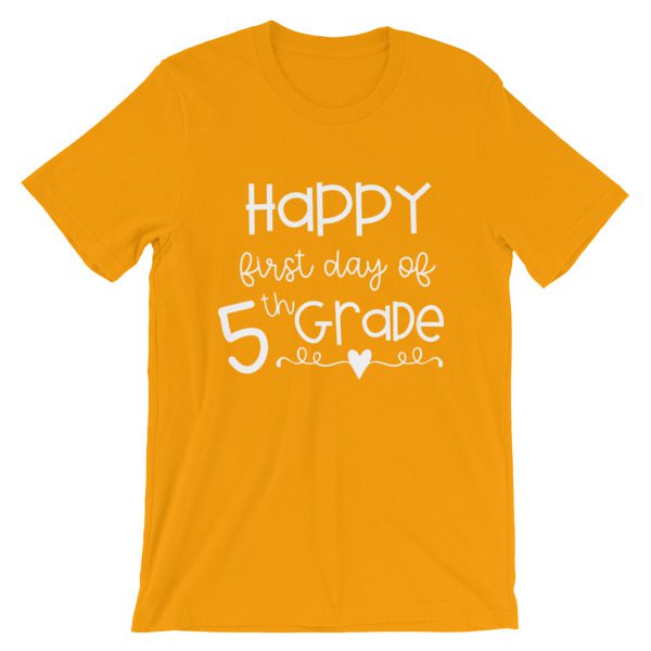 Gold First Day of 5th Grade tee