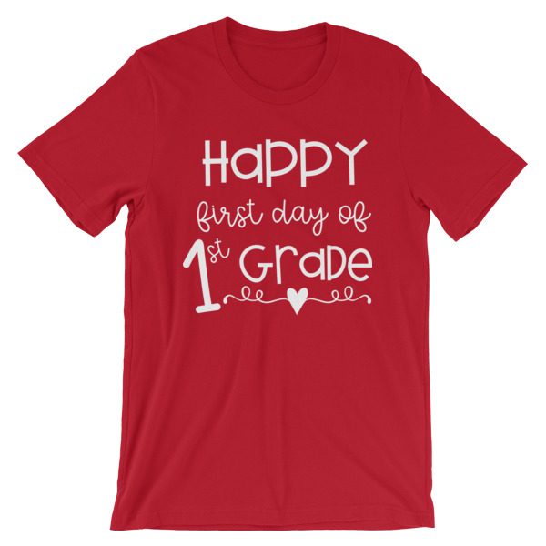 Red First Day of 1st Grade tee