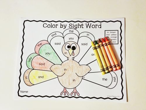 Sight word turkeys