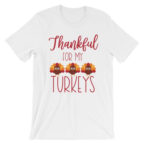 Thankful for my Turkeys short sleeve unisex teacher tee