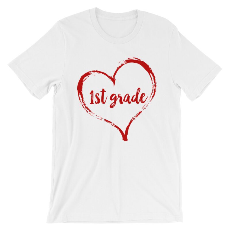 Love 1st Grade tee- White and Red