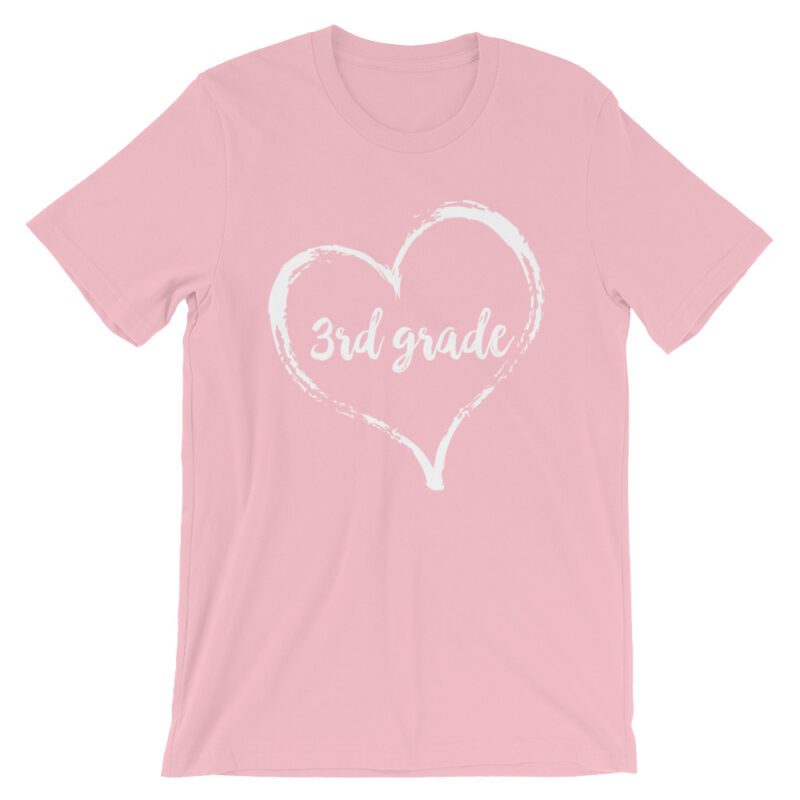Love 3rd Grade tee- Pink with white