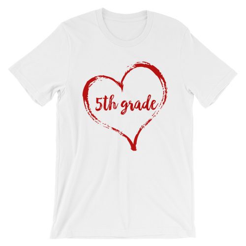 Love 5th Grade tee- White with red