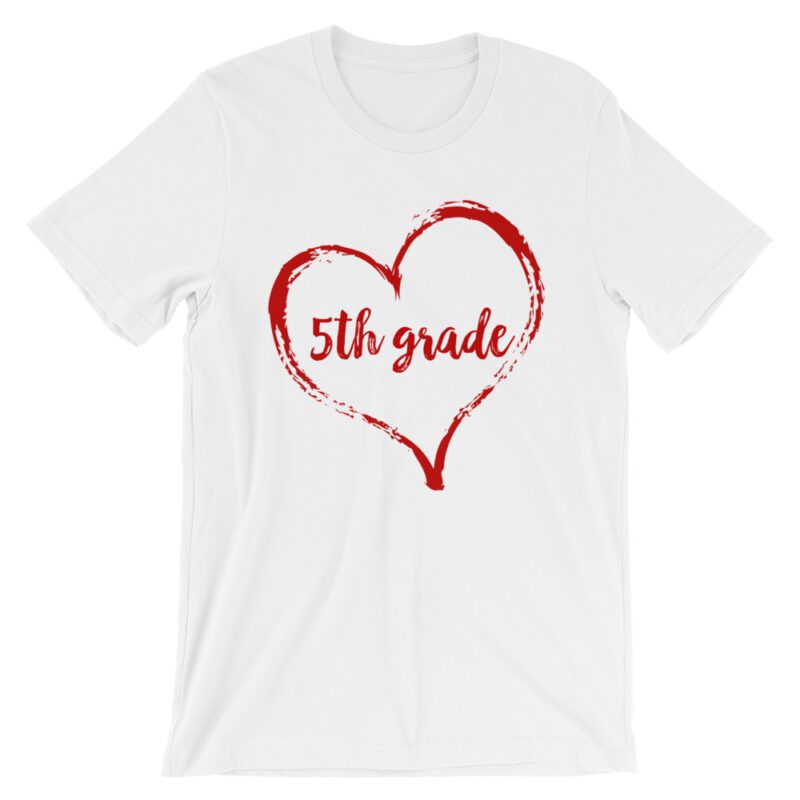 Love 5th Grade tee- White with red