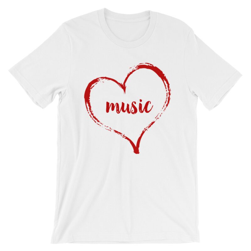 Love Music tee- White with red