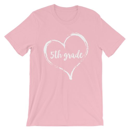 Love 5th Grade tee- Pink with white