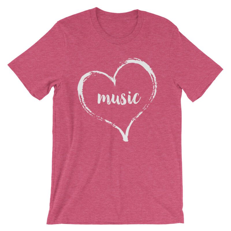Love Music tee- Heather Raspberry Pink