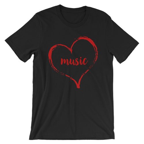 Love Music tee- Black with red