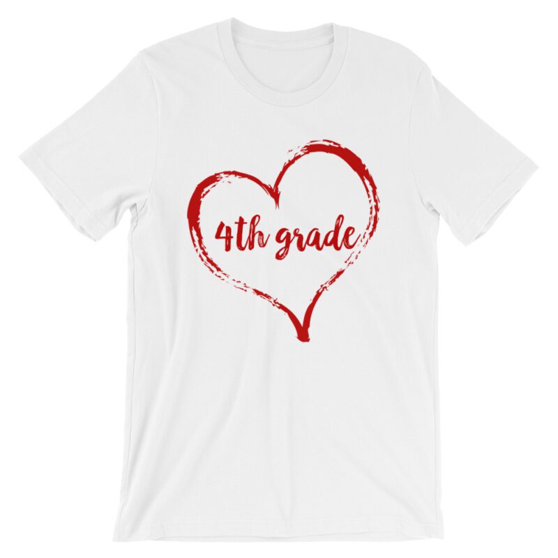 Love 4th Grade tee- White with red