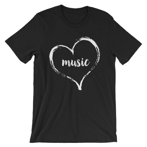 Love Music Tee- black with white