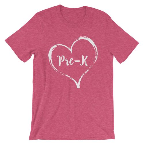 Love Pre-K tee- Heather Raspberry Pink
