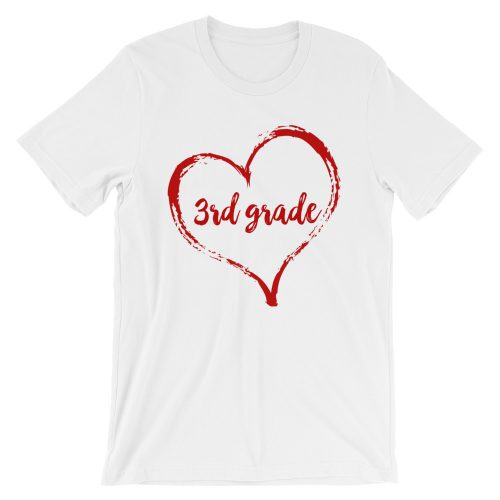 Love 3rd Grade tee- White with red