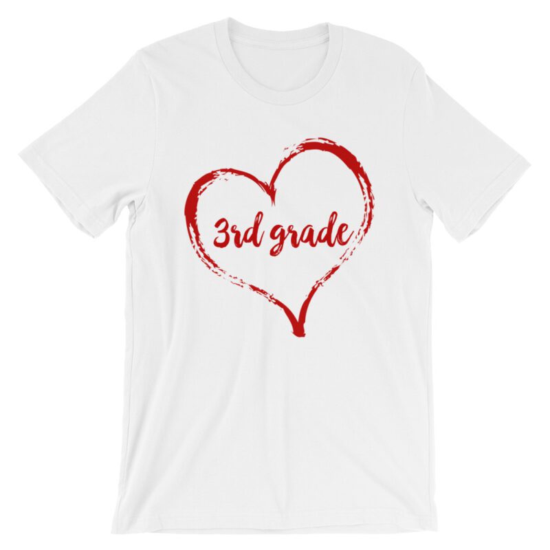 Love 3rd Grade tee- White with red