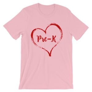Love Pre-K tee- Pink with Red