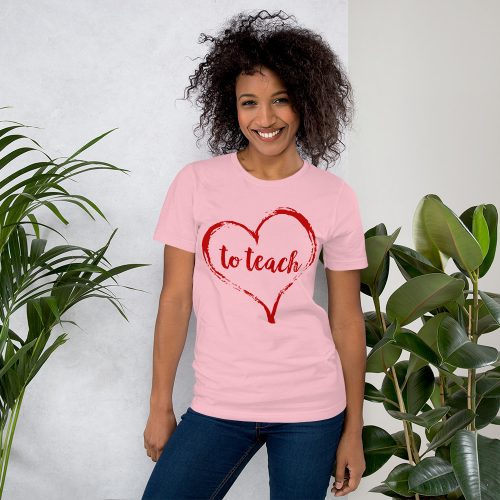 Love to Teach tee- Pink and red