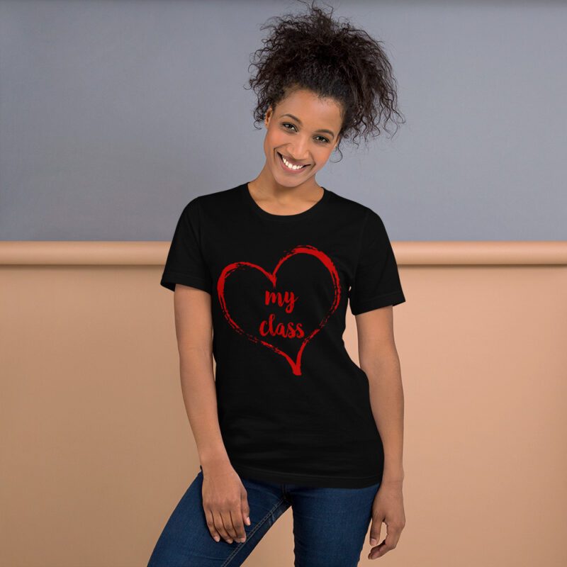 Love my class tee- black and red