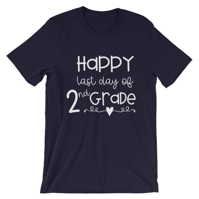 Navy Blue Last Day of 2nd Grade tee