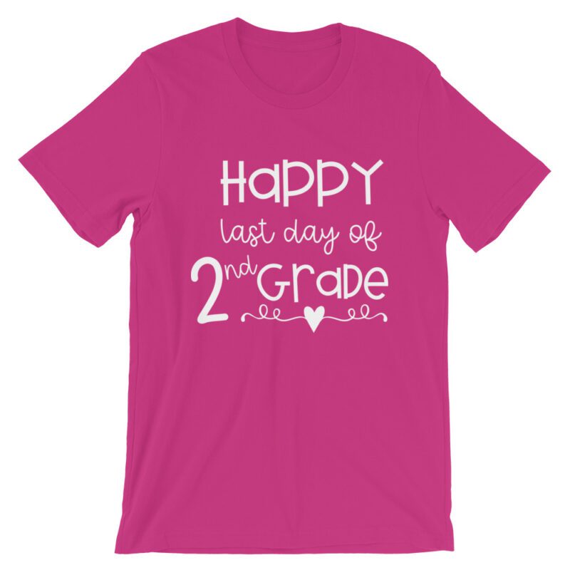 Berry Pink Last Day of 2nd Grade tee