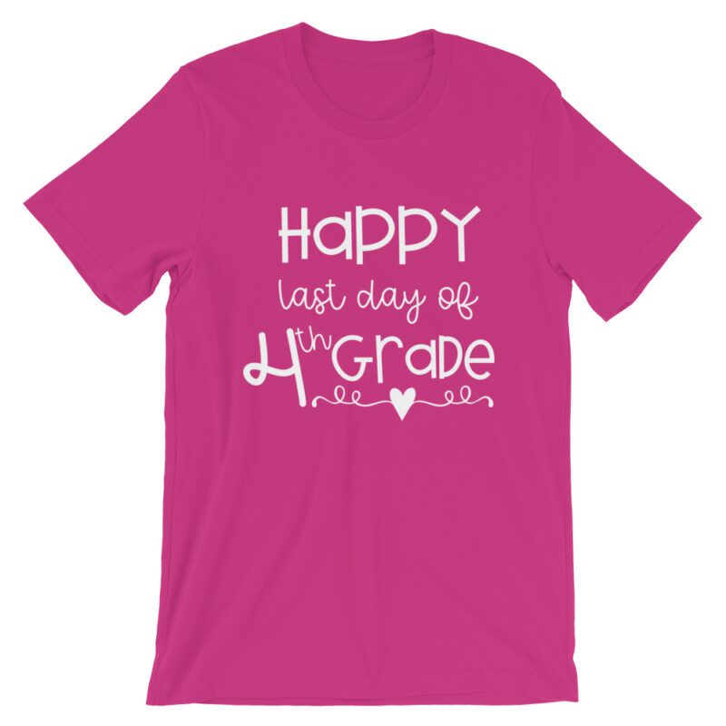 Berry Pink Last Day of 4th Grade tee