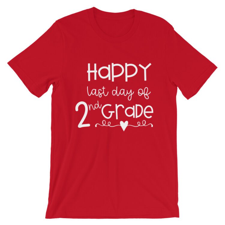 Red Last Day of 2nd Grade tee